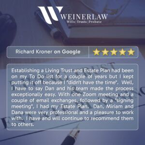 Weiner Law Client Testimonial From Richard Kroner
