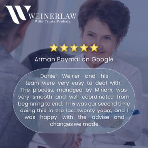 Weiner Law Client Testimonial From Arman Paymai