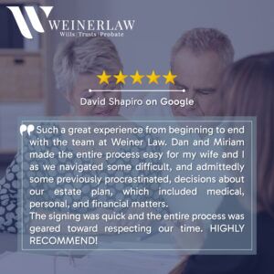 Weiner Law Client Testimonial From David Shapiro