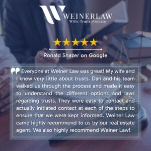 Weiner Law Client Testimonial From Ronald Shazer