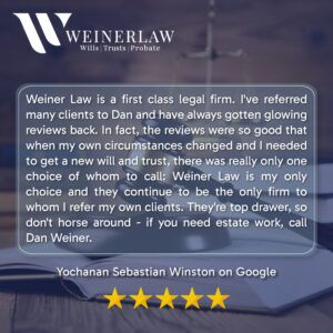 Weiner Law Client Testimonial From Sebastian Winston
